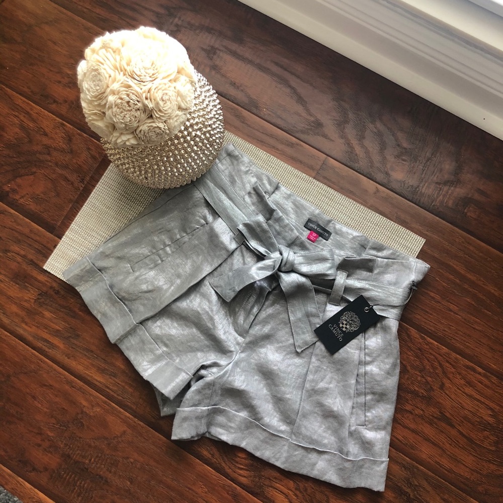 Vince Camuto Silver Foiled Shorts